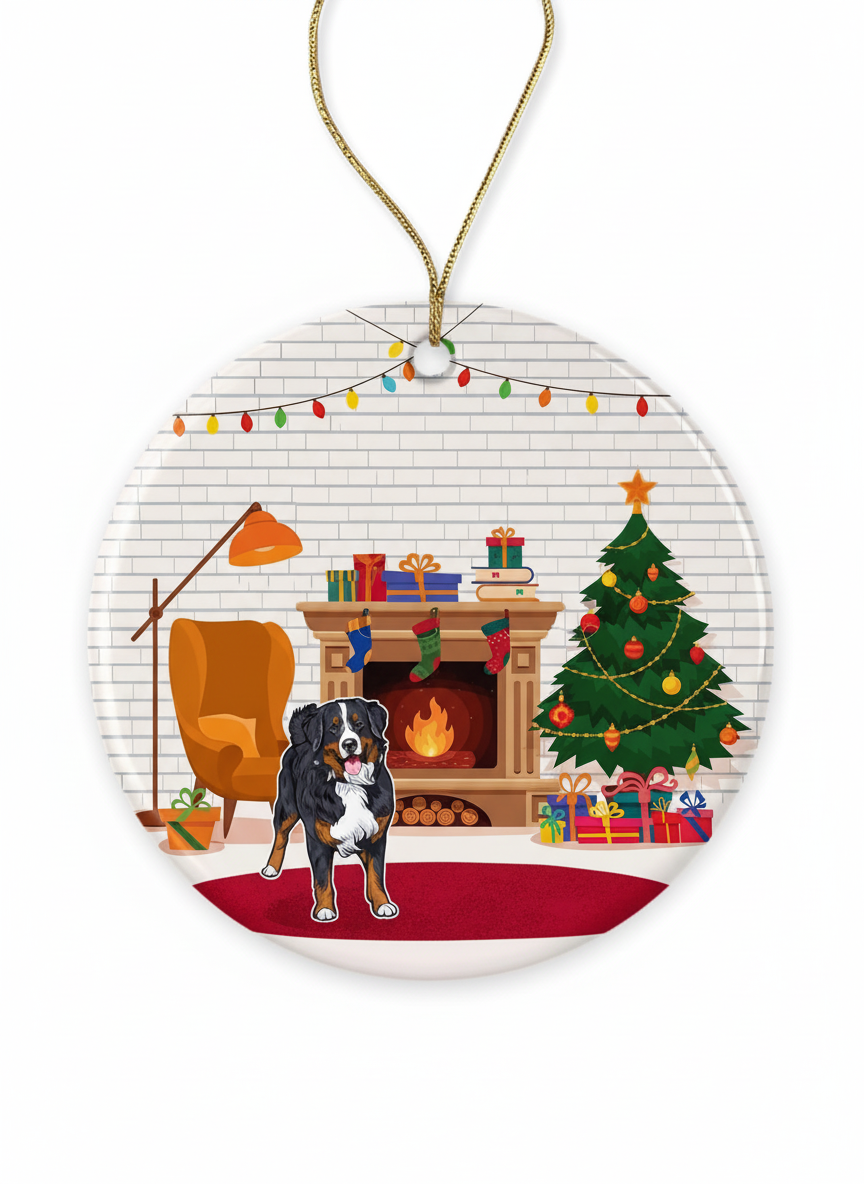[2D FLAT ACRYLIC] Bernese Mountain Dog Christmas Ornament – “My First Christmas” 2025 | Dog Lover Gift & Pet Keepsake Ornament (One-Sided)