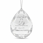 [2D FLAT ACRYLIC] 50th Golden Anniversary Glass Ornament – Keepsake Gift for Couples