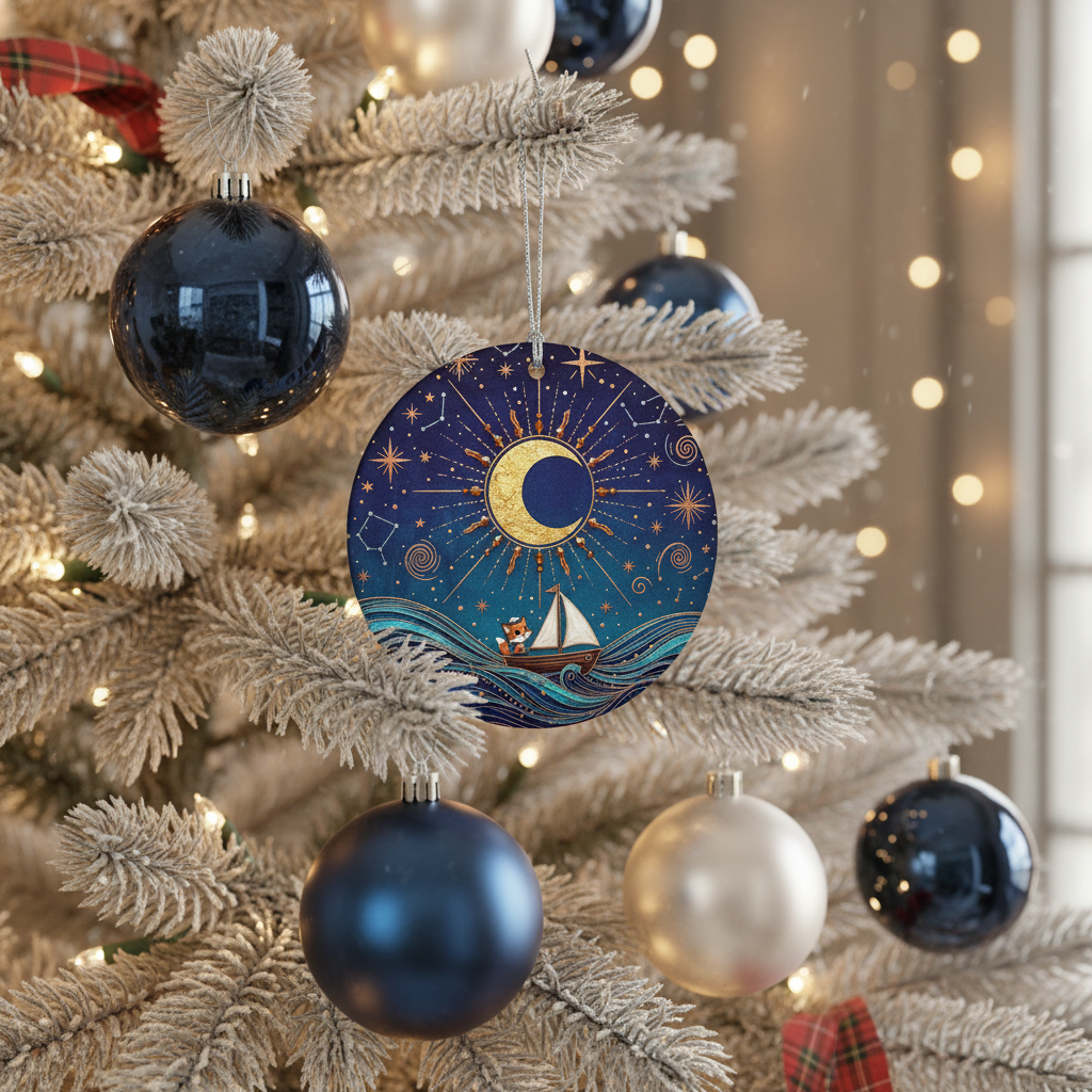 [2D FLAT ACRYLIC] Personalized Nativity Scene Ornament – Religious Ceramic Christmas Keepsake