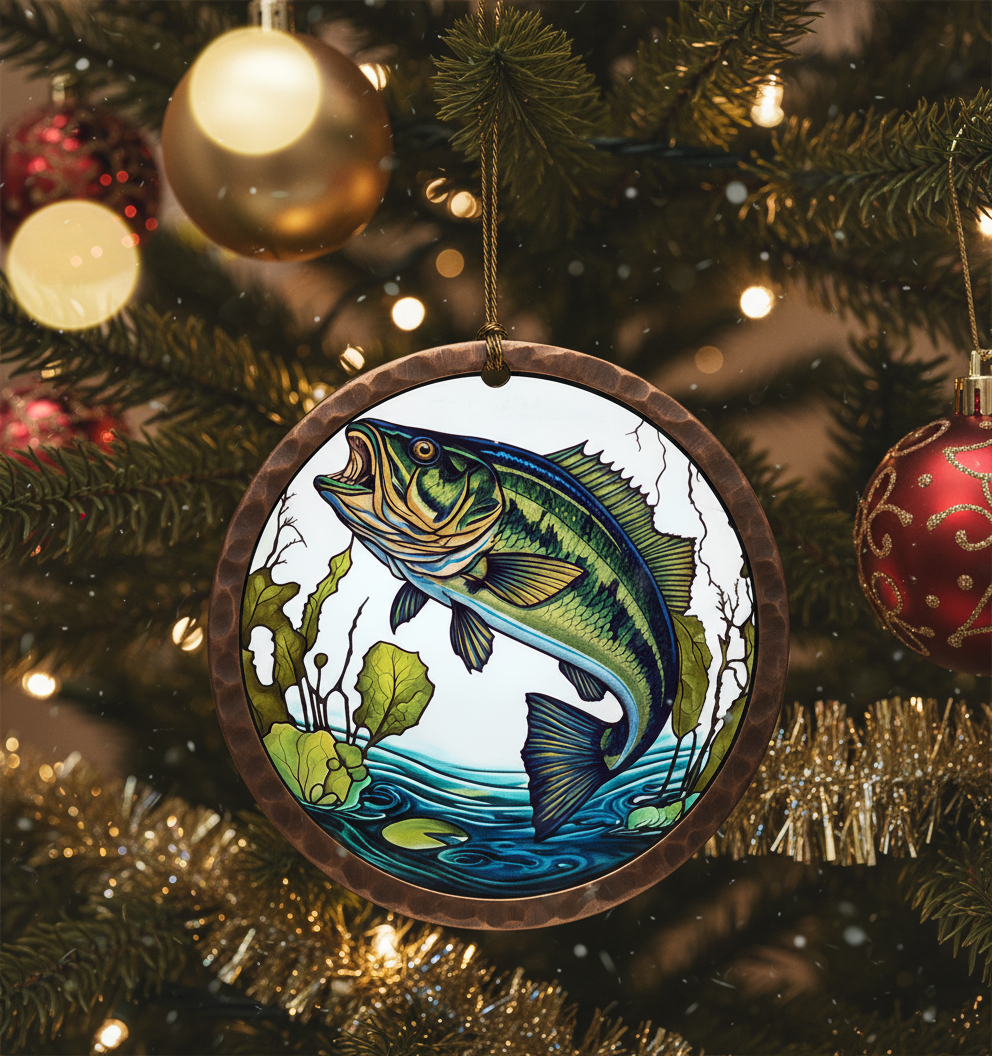 [2D FLAT ACRYLIC] Walleye Fish Stained Glass Effect Ornament – Acrylic Lake Life & Fishing Decor