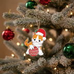 [2D FLAT ACRYLIC] Cat Christmas Ornaments | Cute Holiday Decor & Cat Lover Gift