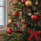 [2D FLAT ACRYLIC] 2D Pitbull Christmas Ornament | Festive Dog Lover Car & Tree Decoration