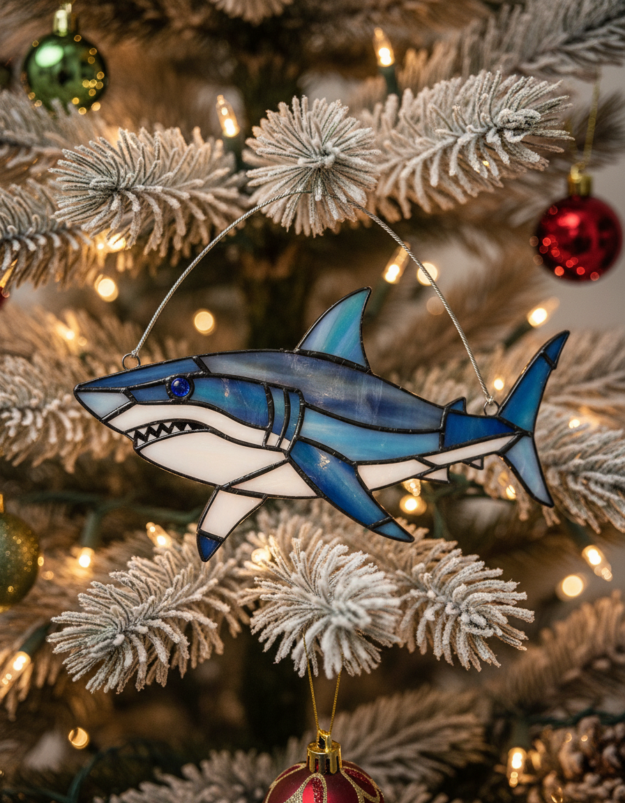 [2D FLAT ACRYLIC] Shark Suncatcher Window Hanging – Unique Gift for Shark Lovers