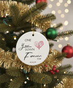 [2D FLAT ACRYLIC] 1st Wedding Anniversary Ornament 2025 – Elegant Ceramic Keepsake Gift for Couples