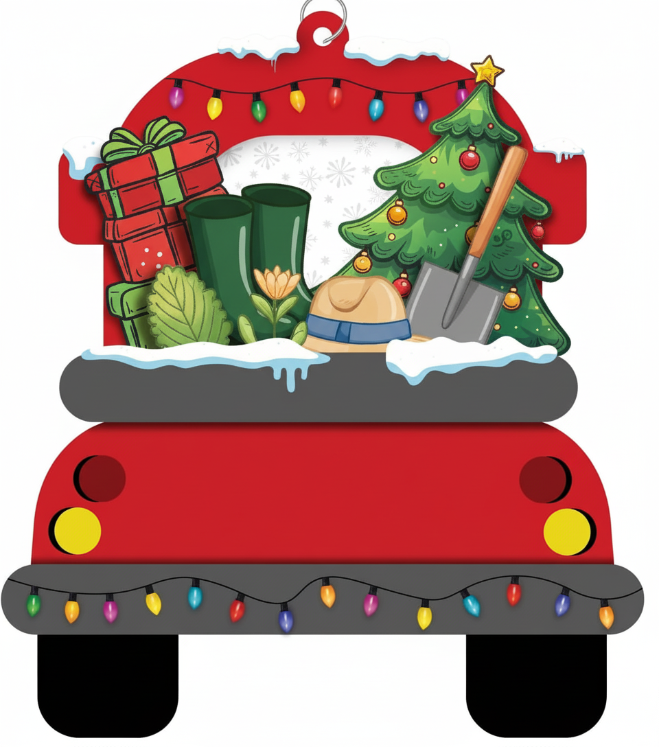 [2D FLAT ACRYLIC] Truck Driver Christmas Ornament | Unique Trucker Gift & Holiday Tree Decor