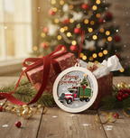 [2D FLAT ACRYLIC] Red Semi Truck Christmas Ornament | Thoughtful Trucker Gift for Truck Drivers 2024