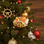 [2D FLAT ACRYLIC] Handmade Crunch Wrap Supreme Ornament – Funny Taco Bell Christmas Gift