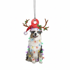 [2D FLAT ACRYLIC] Australian Shepherd Christmas Ornament – Festive Holiday Gift for Dog Lovers