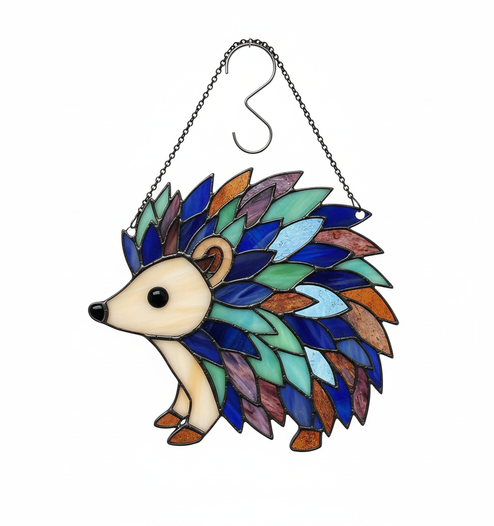 [2D FLAT ACRYLIC] Charming Hedgehog Suncatcher – Acrylic Window Hanging & Home Decor