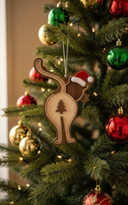 [2D FLAT ACRYLIC] Funny Cat Butt Christmas Ornament 2025 – Humorous Holiday Gift for Cat Lovers