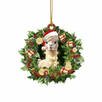 [2D FLAT ACRYLIC] Adorable Alpaca Christmas Ornament – Festive Holiday Keepsake Gift