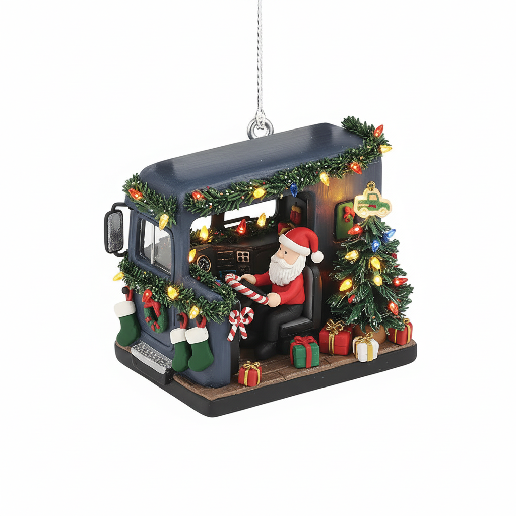 [2D FLAT ACRYLIC] Personalized Delivery Driver Christmas Ornament | Custom Trucker Gift for Mail Carriers