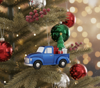 [2D FLAT ACRYLIC] Vintage Truck Christmas Ornament | Iron and Glass Farmhouse Holiday Decor