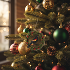 [2D FLAT ACRYLIC] Vibrant Bird Wreath Ornament – Double-Sided Acrylic Hanging Decoration