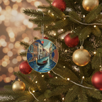 [2D FLAT ACRYLIC] Venice Grand Canal Ornament in Faux Stained Glass Style – Italy Travel Keepsake