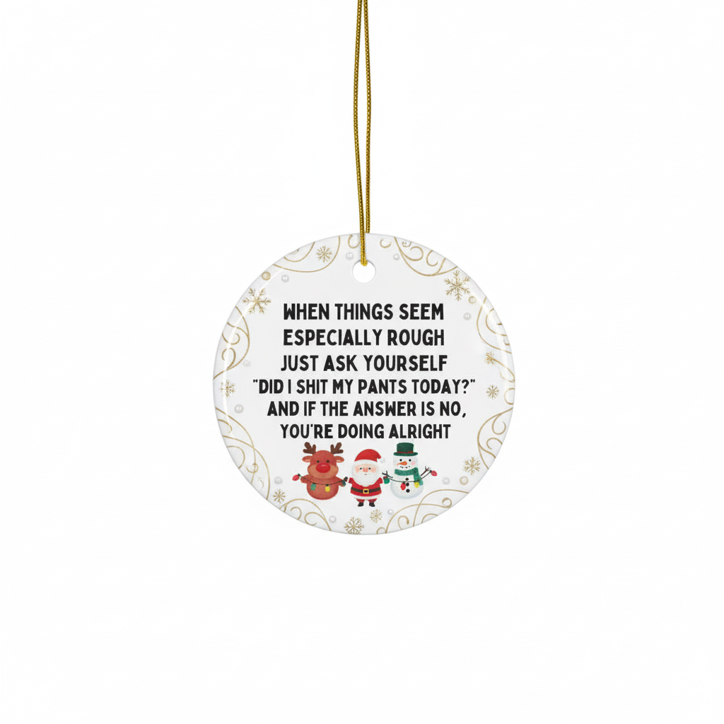 [2D FLAT ACRYLIC] Did I Shit My Pants Today Funny Ornament – Hilarious Gag Gift for Coworkers
