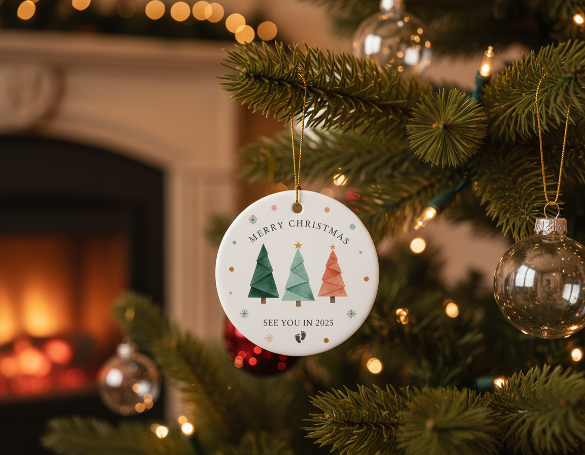 [2D FLAT ACRYLIC] Promoted to Grandparents Christmas Ornament – Heartfelt Pregnancy Announcement Gift