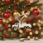 [2D FLAT ACRYLIC] Personalized Lineman Christmas Ornament | Custom Bucket Truck Holiday Decor Gift