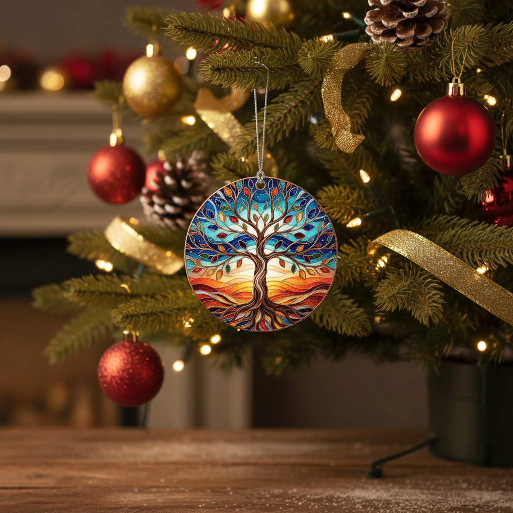 [2D FLAT ACRYLIC] Tree of Life Christmas Ornament 2025 – Unique Acrylic Holiday Keepsake Gift