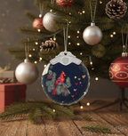 [2D FLAT ACRYLIC] Cardinal Memorial Christmas Ornament - A Hug Sent From Heaven Sympathy Gift for Loss of Loved One