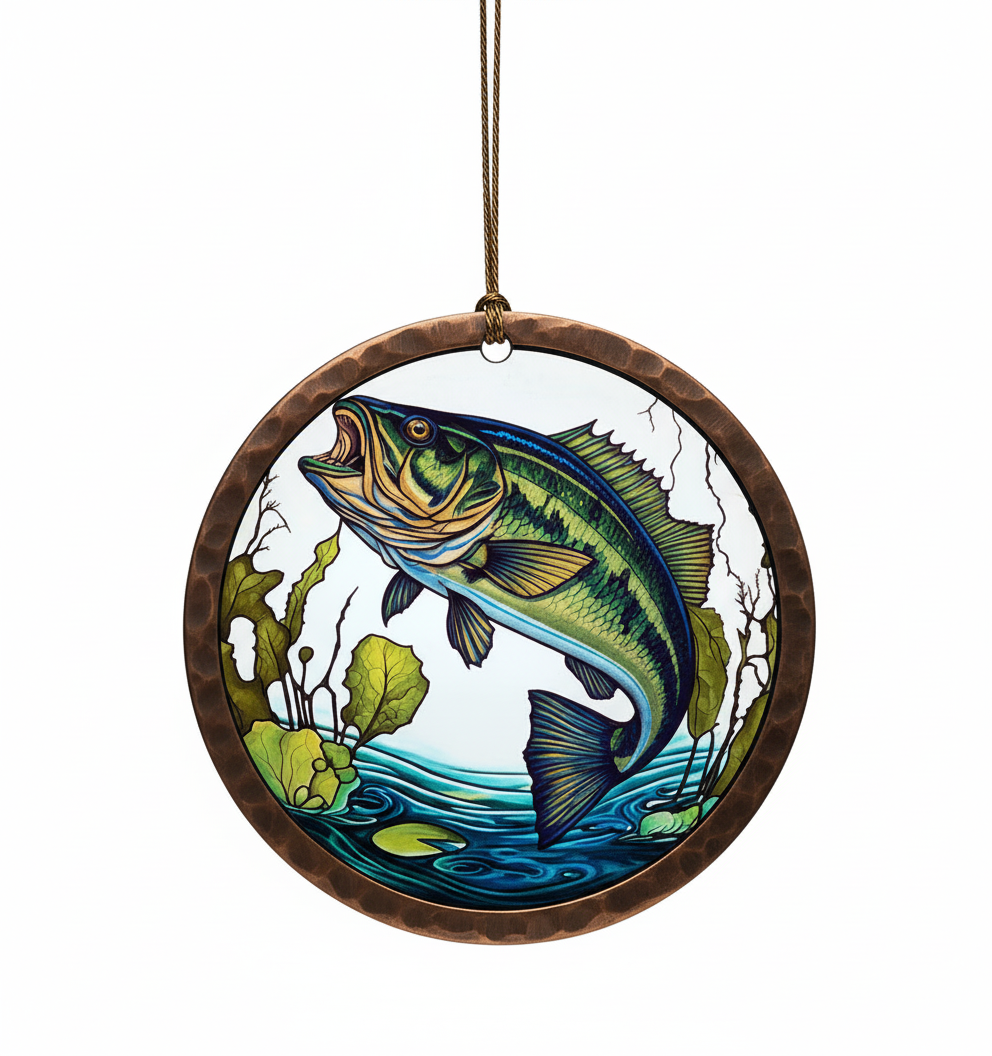 [2D FLAT ACRYLIC] Walleye Fish Stained Glass Effect Ornament – Acrylic Lake Life & Fishing Decor