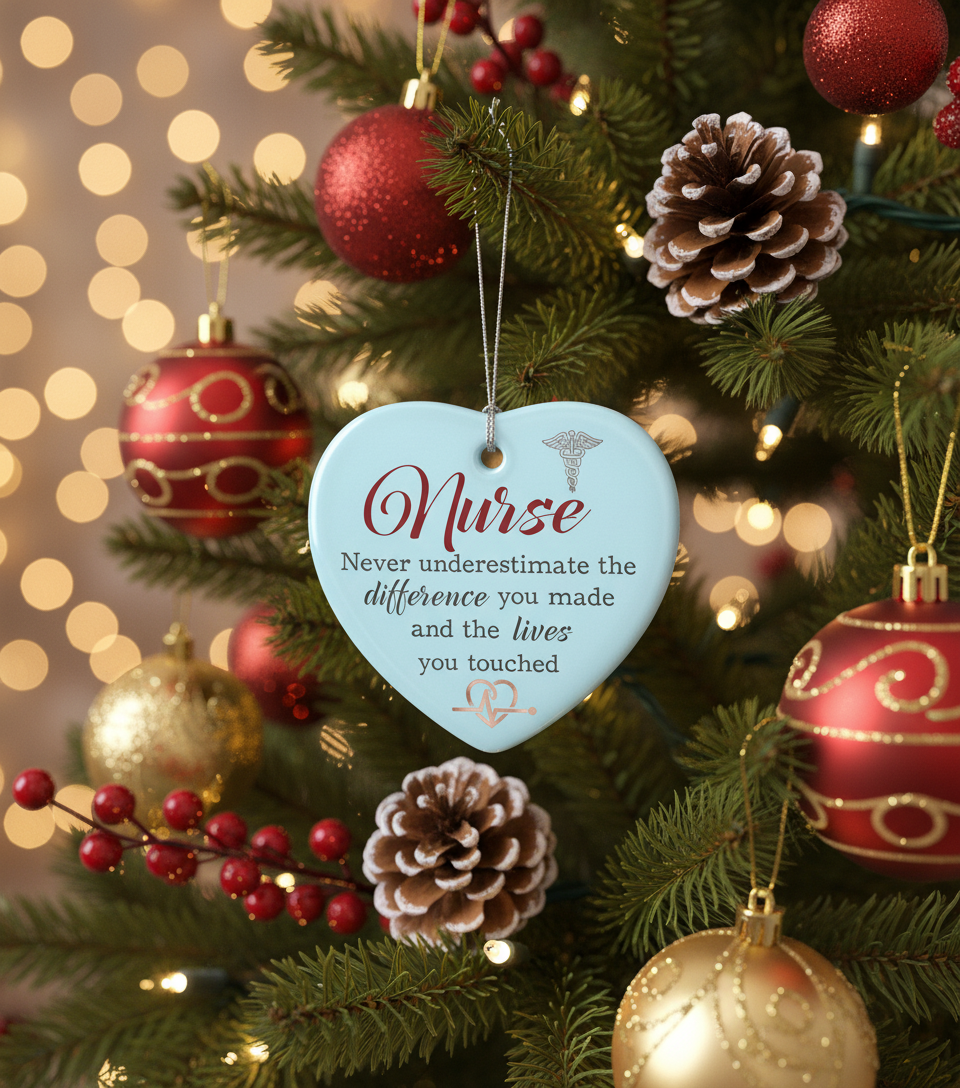 [2D FLAT ACRYLIC] Inspirational Nurse Christmas Ornament – Thank You & Appreciation Gift for Healthcare Heroes