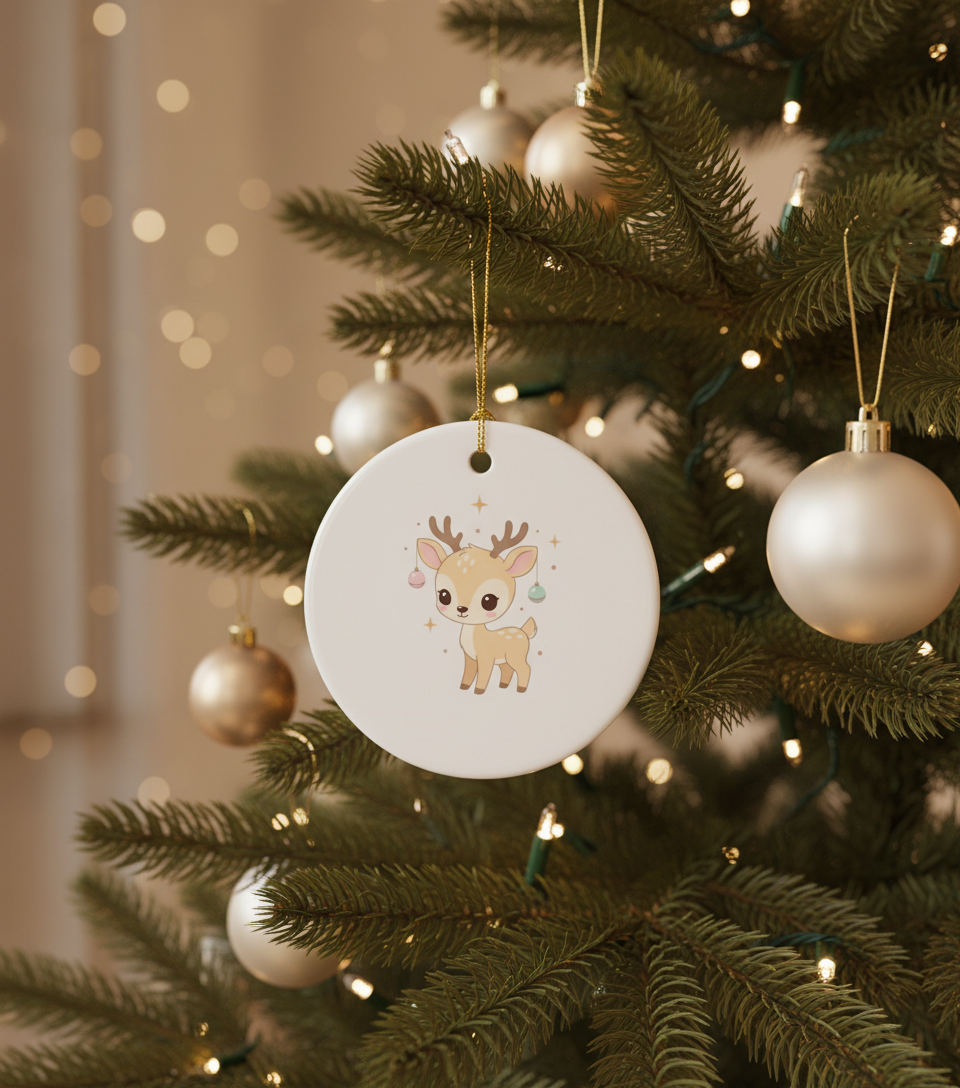 [2D FLAT ACRYLIC] Baby's First Christmas Ornament 2025 – Cute Ceramic Keepsake Gift for Newborns