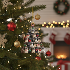 [2D FLAT ACRYLIC] Adorable Pug Pine Tree Christmas Ornament – Gift for Pug Lovers