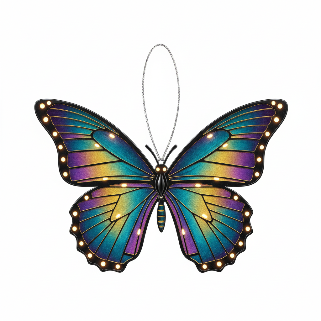 [2D FLAT ACRYLIC] Butterfly Ornament | 2D Flat Acrylic Ornament | Colorful Butterfly Christmas Decoration | Rainbow Wing Tree Ornament | Holiday Gift 2025