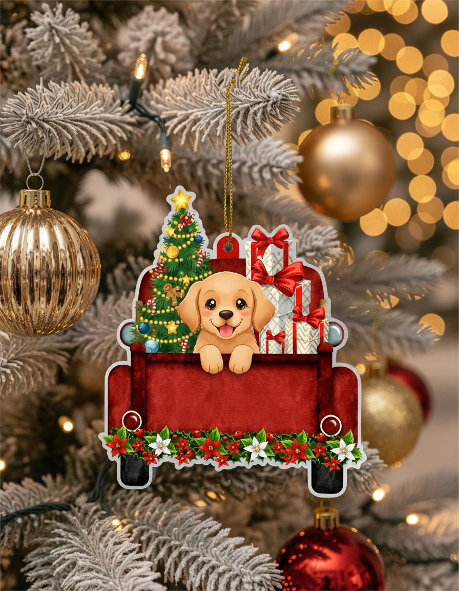 [2D FLAT ACRYLIC] Adorable Chihuahua Christmas Ornament | Festive Holiday Dog Decoration