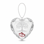[2D FLAT ACRYLIC] 40th Ruby Anniversary Glass Ornament – Heart-Shaped Keepsake Gift for Parents & Couples