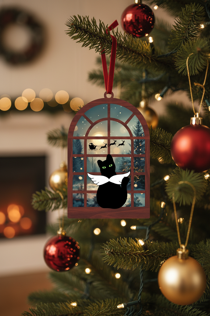 [2D FLAT ACRYLIC] Angel Dog Memorial Ornament | Heartfelt Pet Loss Sympathy Gift for Christmas