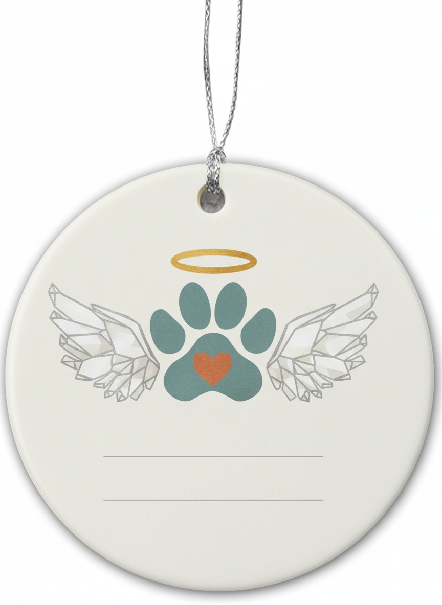 [2D FLAT ACRYLIC] Angel Wing Pet Memorial Ornament | Remembrance Gift for Loss of Dog or Cat