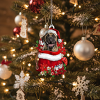 [2D FLAT ACRYLIC] English Mastiff Christmas Ornament – Festive Keepsake Gift for Dog Lovers