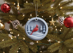 [2D FLAT ACRYLIC] Cardinal Bird Christmas Ornament Sublimation Design