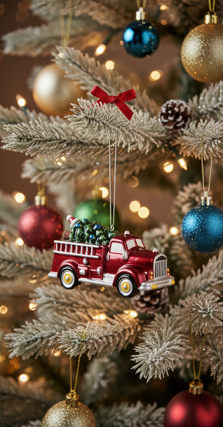 [2D FLAT ACRYLIC] Rolling Coal Diesel Truck Christmas Ornament | Gift for Truck Driver & Mechanic
