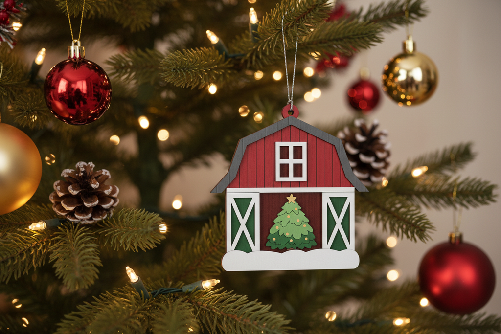 [2D FLAT ACRYLIC] Dog Paw 'Merry Christmas' Ornament