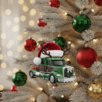 [2D FLAT ACRYLIC] Dump Truck Christmas Ornament | Festive Holiday Decor & Gift for Kids