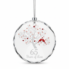 [2D FLAT ACRYLIC] 65th Blue Sapphire Wedding Anniversary Glass Ornament – Keepsake Gift for Parents & Couples