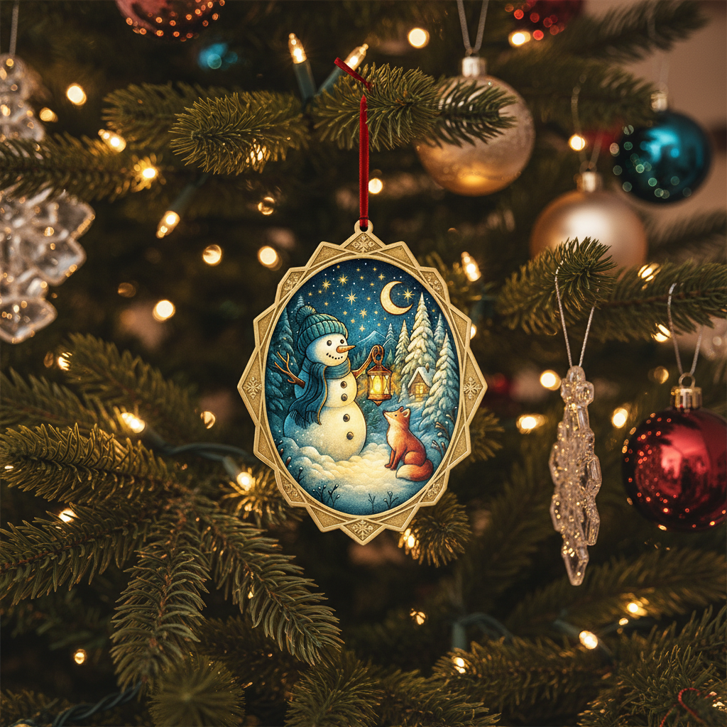 [2D FLAT ACRYLIC] Keepsake Snowman Christmas Ornament 2025 – Elegant Acrylic Holiday Decoration