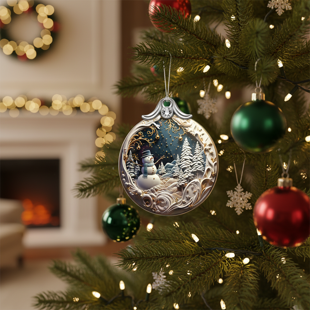 [2D FLAT ACRYLIC] Unique 2025 Christmas Ornament – 4-Inch Acrylic Holiday Decoration