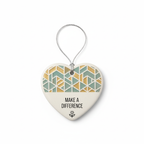 [2D FLAT ACRYLIC] Ceramic Heart Thank You Ornament – Appreciation Gift for Midwife or Friend