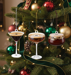 [2D FLAT ACRYLIC] Espresso Martini Christmas Ornaments – Acrylic Cocktail Themed Tree Decorations