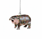 [2D FLAT ACRYLIC] Moo Deng Hippo Meme Christmas Ornament – Funny Acrylic Holiday Decoration
