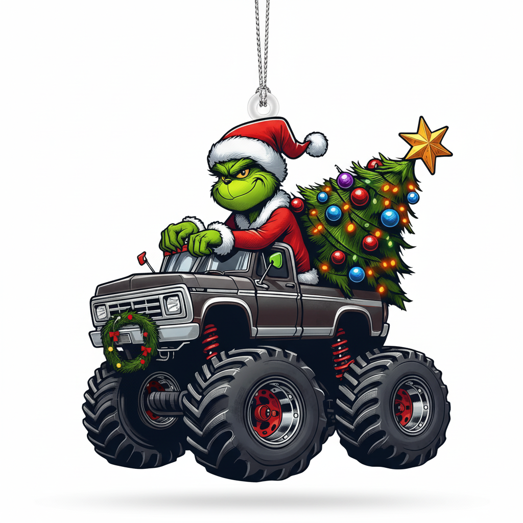 [2D FLAT ACRYLIC] Personalized Truck Driver Christmas Ornament | Custom Name Trucker Gift