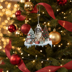 [2D FLAT ACRYLIC] Saint Bernard Christmas Ornament – Holiday Keepsake Gift for Dog Lovers