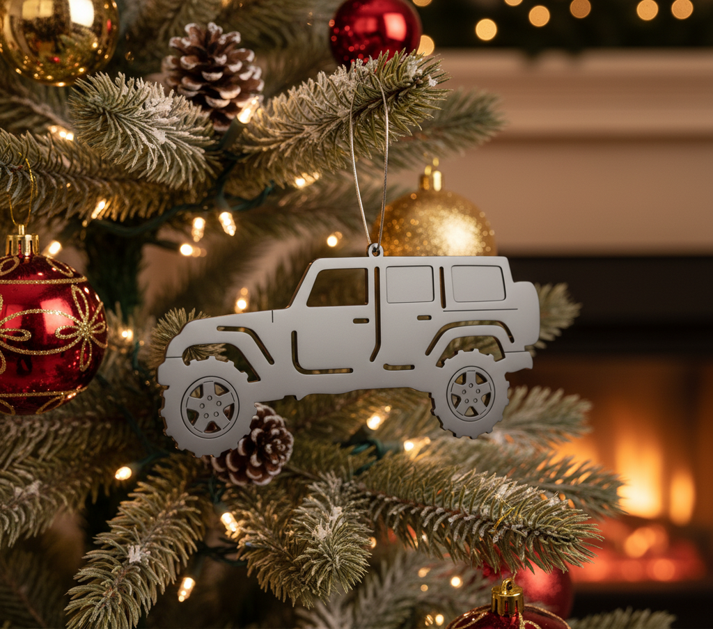 [2D FLAT ACRYLIC] Personalized Trucker Angel Wings Christmas Ornament | Custom Truck Driver Gift