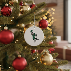 [2D FLAT ACRYLIC] Saquon Inspired Reverse Hurdle Football Ornament – Unique Ceramic Holiday Gift