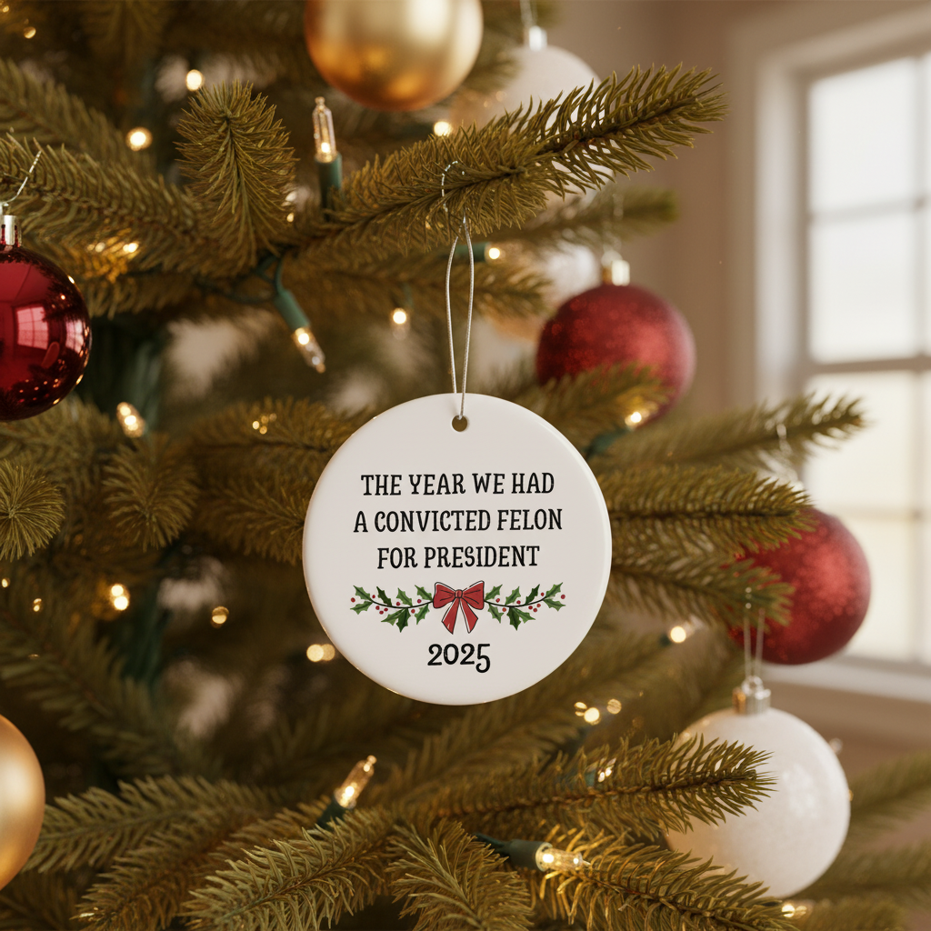 [2D FLAT ACRYLIC] Funny Anti-Trump Christmas Ornament – Unique 2025 Political Gag Gift