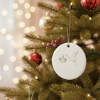 [2D FLAT ACRYLIC] Personalized Stork Baby Announcement Ornament – Keepsake Gift for Expecting Parents